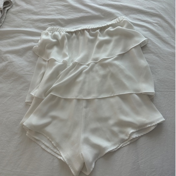 Parker White Tiered Strapless Romper - Picture 5 of 6